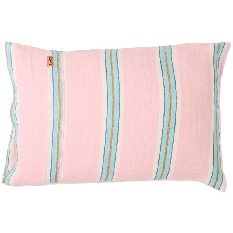Kip&Co Tickled Pink Stripe Linen Pillowcases 2P Std Set image number 0